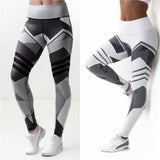 Mesh Pattern Print Leggings Fitness For Women