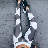 Mesh Pattern Print Leggings Fitness For Women