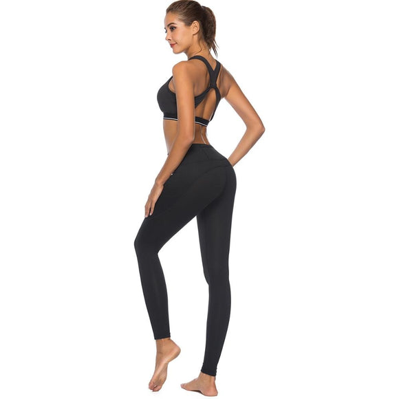 Sexy High Waist Black Stretch Slimming Workout Leggings